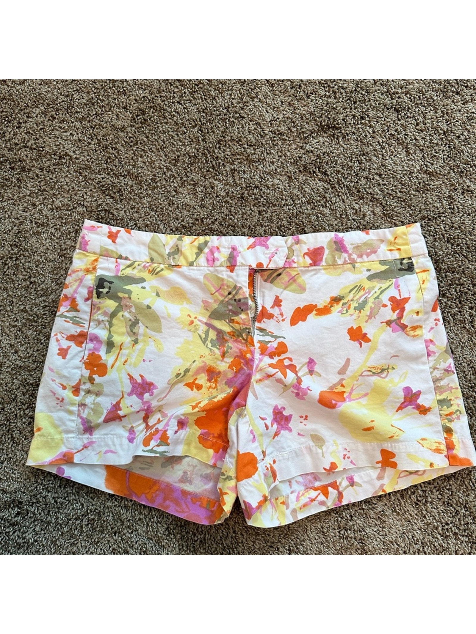 Cynthia Rowley Women’s Size 10 Shorts, Orange, Yellow, Pink Accents